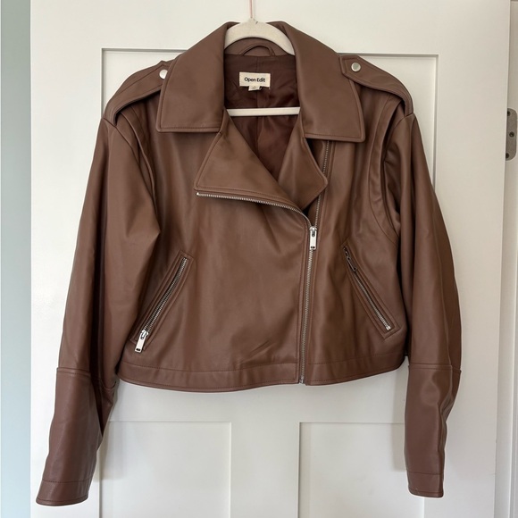 Open Edit Vegan Leather Jacket Sz SM - Picture 2 of 6
